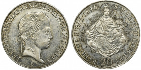 Hungary, Ferdinand I, 20 Kreuzer Kremnitz 1846 B