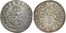 Hungary, Leopold I, 6 Kreuzer Kremnitz 1667 KB