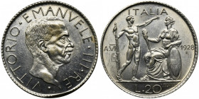 Italy, Kingdom of Italy, Vittorio Emanuele III, 20 Lira Rome 1928 - RARE