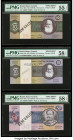 Brazil Banco Central Do Brasil Group Lot of 6 Graded Examples PMG Gem Uncirculated 65 EPQ; Choice About Unc 58 EPQ (2); Choice About Unc 58; About Unc...