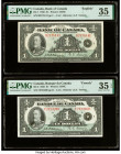 Canada Bank of Canada $1 1935 BC-1; BC-2 Two Examples English Text; French Text PMG Choice Very Fine 35; Choice Very Fine 35 EPQ. 

HID09801242017

© ...