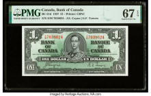 Canada Bank of Canada $1 2.1.1937 BC-21d PMG Superb Gem Unc 67 EPQ. 

HID09801242017

© 2022 Heritage Auctions | All Rights Reserved