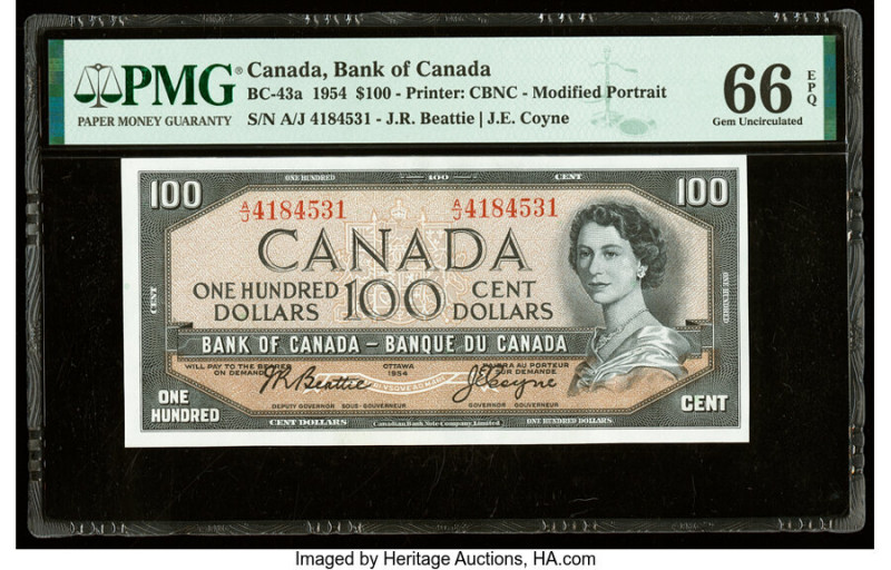 Canada Bank of Canada $100 1954 BC-43a PMG Gem Uncirculated 66 EPQ. 

HID0980124...