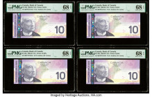 Canada Bank of Canada $10 2008-09 BC-68b Four Consecutive Examples PMG Superb Gem Unc 68 EPQ (4). 

HID09801242017

© 2022 Heritage Auctions | All Rig...