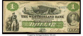Canada Moncton, NB- Westmorland Bank of New Brunswick $1 1.8.1861 Ch.# 800-12-02r Remainder Very Fine. 

HID09801242017

© 2022 Heritage Auctions | Al...