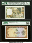 Comoros Banque de Madagascar et des Comores 100 Francs ND (1963) Pick 3b PMG Choice Uncirculated 64; Rhodesia Reserve Bank of Rhodesia 5 Dollars 15.5....
