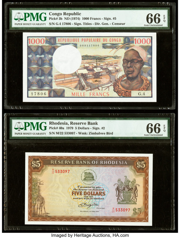 Congo Republic Banque des Etats de l'Afrique Centrale 1000 Francs ND (1974) Pick...