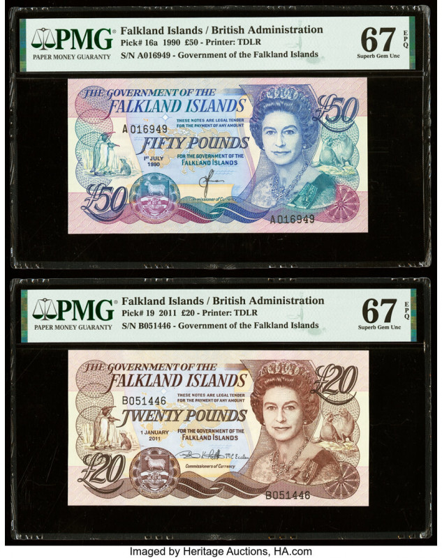 Falkland Islands Government of the Falkland Islands 50; 20 Pounds 1.7.1990; 1.1....