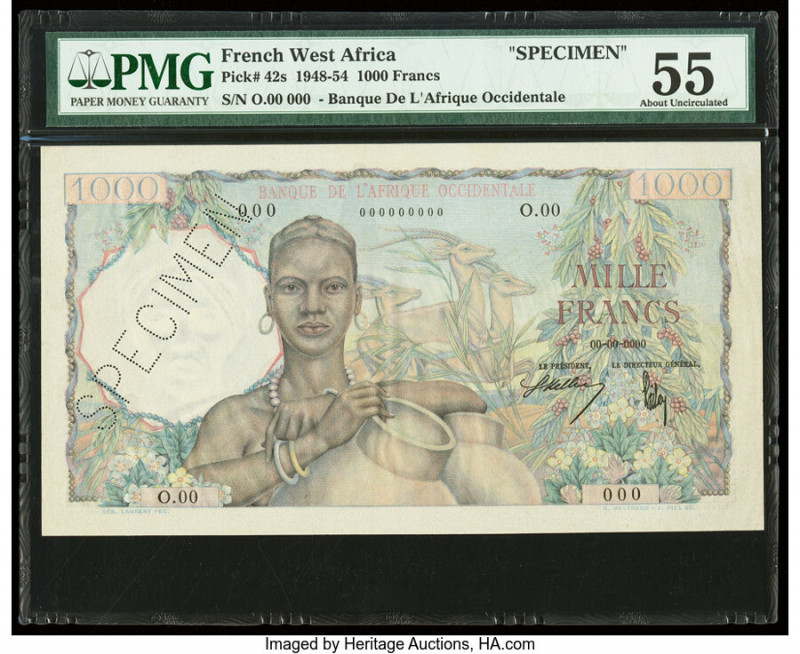 French West Africa Banque de l'Afrique Occidentale 1000 Francs ND (1948-54) Pick...