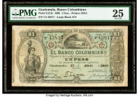 Guatemala Banco Colombiano 1 Peso 17.4.1900 Pick S121b PMG Very Fine 25. Minor repairs are present on this example.

HID09801242017

© 2022 Heritage A...