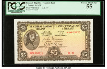 Ireland - Republic (Eire) Central Bank of Ireland 5 Pounds 16.1.1951 Pick 58b1 PCGS Choice About New 55. This is one of a consecutive pair offered in ...