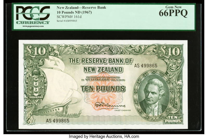 New Zealand Reserve Bank of New Zealand 10 Pounds ND (1960-67) Pick 161d PCGS Ge...