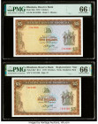 Rhodesia Reserve Bank of Rhodesia 5 Dollars 20.10.1978; 15.5.1979 Pick 36b; 40a* Issued/Replacement PMG Gem Uncirculated 66 EPQ (2). 

HID09801242017
...