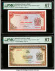 Rhodesia Reserve Bank of Rhodesia 2; 5 Dollars 10.4.1979; 15.5.1979 Pick 39a; 40a Two Examples PMG Superb Gem Unc 67 EPQ (2). 

HID09801242017

© 2022...