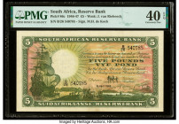 South Africa South African Reserve Bank 5 Pounds 6.4.1946 Pick 86c PMG Extremely Fine 40 EPQ. 

HID09801242017

© 2022 Heritage Auctions | All Rights ...