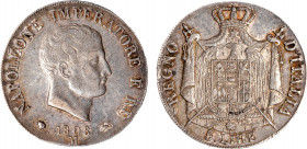 MILANO - NAPOLEONE I, Re d'Italia (1805-1814) - 5 lire 1808
Argento
Gigante 87
/R con delicata patina su fondi con lustro ancora presente
BB/q.SPL