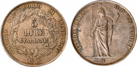 MILANO - GOVERNO PROVVISORIO DI LOMBARDIA (1848) - 5 lire 1848
Argento
Gigante 3
Hairlines di vecchia pulizia 
BB-SPL