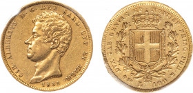 CARLO ALBERTO (1831-1849) - 100 lire 1833, Torino
Oro
Gigante 3 Non comune
Sigillata dal perito NIP Fabio Grimoldi BB-SPL con nota 'colpetti'