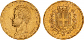 CARLO ALBERTO (1831-1849) - 100 lire 1835 Torino
Oro
Gigante 7
Segnetti al /D ma buon esemplare superiore alla media
q.SPL