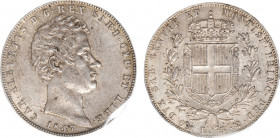 CARLO ALBERTO (1831-1849) - 5 lire 1847, Genova
Argento
Gigante 87
Bell'esemplare con fondi dal lustro integro ed omogeneo.
Sigillata SPL/FDC da perit...