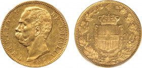 UMBERTO I (1878-1900) - 100 lire 1882
Oro
Gigante 2 Molto rara
Sigillata q.SPL/SPL dal perito NIP Fabio Grimoldi con la nota 'tracce di pulizia'
Buon ...