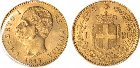 UMBERTO I (1878-1900) - 20 lire 1886
Oro
Gigante 16
Sigillata FDC dal perito Massimo Filisina
Insignificante difetto di conio al /D. Bell'esemplare