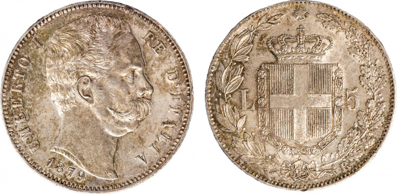 UMBERTO I (1878-1900) - 5 lire 1879
Argento
Gigante 24
Lieve tacchetta al ciglio...