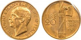 VITTORIO EMANUELE III (1900-1943) - 20 lire 1923
Oro
Gigante 34 Rara
Sigillata SPL/FDC dal perito Massimo Filisna
Ottimo esemplare