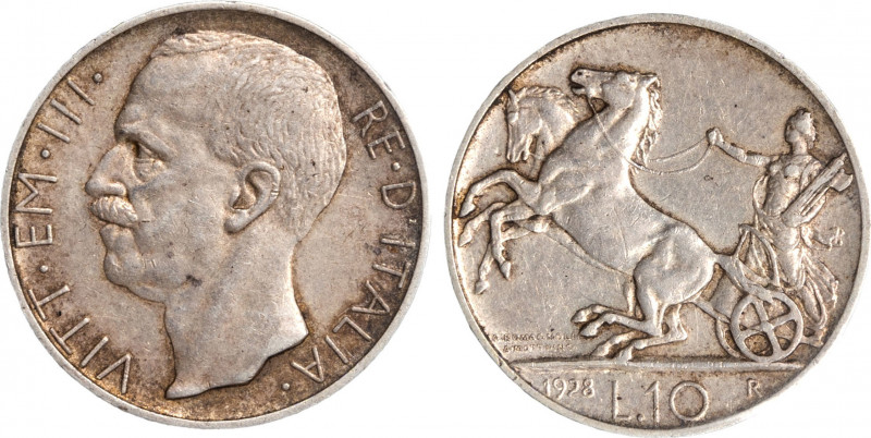 VITTORIO EMANUELE III (1900-1943) - 10 lire 1928
Argento
Gigante 57a Molto rara
...
