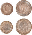 SAN MARINO - Vecchia monetazione (1864-1938) - lotto 1 lira e 50 centesimi 1898

1 lira 1898
Argento
Gigante 27 Rara
Minimi hairlines su fondi lucenti...