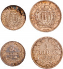 SAN MARINO - Vecchia monetazione (1864-1938) - lotto 1 lira e 50 centesimi 1898

1 lira 1898
Argento
Gigante 27 Rara
SPL

50 centesimi 1898
Argento
Gi...