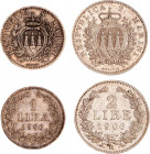 SAN MARINO - Vecchia monetazione (1864-1938) - Lotto 2 monete:

2 lire 1906
Argento
Gigante 26 Rara
BB-SPL

1 lira 1906
Argento
Gigante 28
q.SPL/SPL
