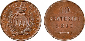 SAN MARINO - Vecchia monetazione (1864-1938) - 10 centesimi 1893
Rame
Gigante 31
SPL-FDC/SPL