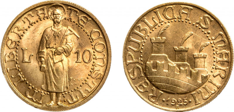 SAN MARINO - Vecchia monetazione (1864-1938) - 10 lire 1925
Oro
Gigante 9 Rara
O...