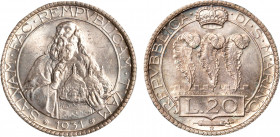 SAN MARINO - Vecchia monetazione (1864-1938) - 20 lire 1931
Argento
Gigante 2 Non comune
Delicata patina
q.FDC/ FDC