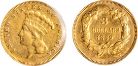 STATI UNITI D'AMERICA - 3 dollari 1889
Oro
KM# 84 Molto rara
Ottimo BB
Sigillata BB da Clelio Varesi