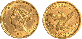 STATI UNITI D'AMERICA - 2 dollari e ½ 1861
Oro
KM# 72
q.SPL