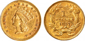 STATI UNITI D'AMERICA - 1 dollaro 1857
Oro
BB-SPL

PROVENANCE:
November 7th - 8th, 2006,Varesi, Pavia, lot n. 654