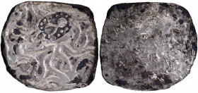 Unlisted & Rare Punch Marked Silver Vimshatika of Panchala Janapada with S shaped geometrical design coin.