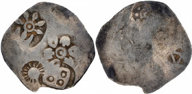 Extremely Rare Punch Marked Silver Vimshatika Coin of Magadha Janapada With Six Armed symbol