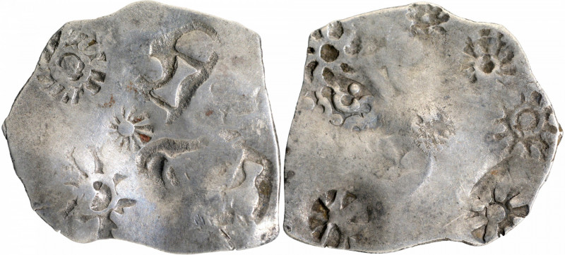 Punch Marked Coin, Magadha Janapada (600-350 BC), Silver Karshapana, Series I, O...