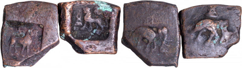 Post Mauryas, Taxila Region (185-160 BC), Copper Karshapana (2), Lot of 2 Coins,...