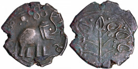 Potin Coin with Original Patina of Kausikiputra Siri Satakarni of Satavahana Dynasty in Sharp Strike.