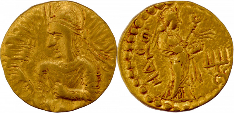 Kushan Dynasty, Huvishka (160-190 CE), Gold Dinar, "NANA"(Nature Goddess) type, ...