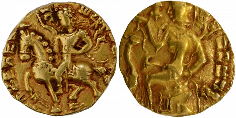 Gupta Dynasty, Kumaragupta I (Mahendraditya) (415-455 CE), Gold Dinar, "Horseman...