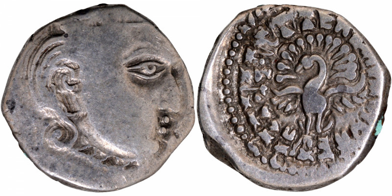 Gupta Dynasty, Skandagupta (Kramaditya) (455-467 CE), Silver Drachma, "Madhyades...