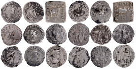A Lot of 9 Very Rare Silver Drachma Coins of Indo Greeks of Verious Kings in Excellent Conditions.