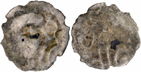 A Rare Silver Dramma Coin of Gunatunga of Rashtrakutas Dynasty, King Shri Gunatungain Written in Brahmi legend in two lines.