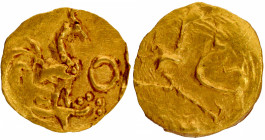 UNIQUE Gold Fanam Coin of , Kulottunga I of Chalukya Cholas Dynasty in about Uncirculated Condition.