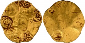 Unpublished and Very Rare Gold Pagoda Coin of King Jayasimha II of Chalukyas of Kalyana Dynasty with kannada Legend Jagadekaand Mallain.
